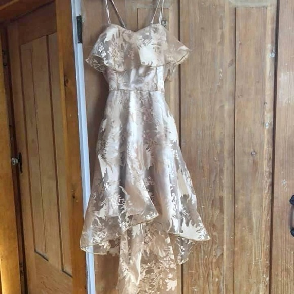 Beige High Low Dress - Picture 1 of 2